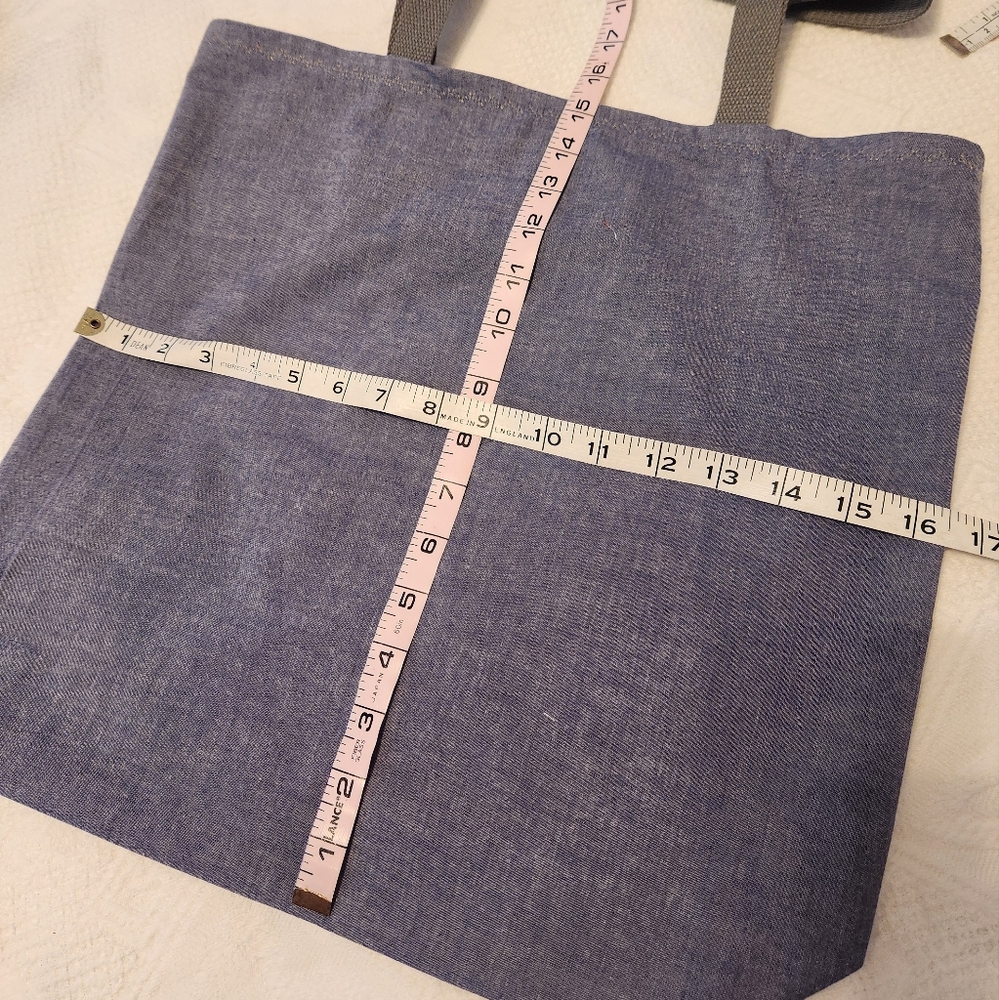 Handmade Blue Cotton Tote Bag - Picture 5 of 5